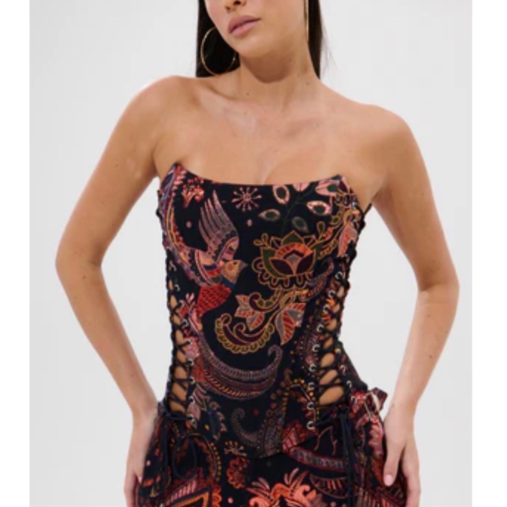 AKIRA FALL VIBES BROCADE CORSET WITH LACE UP SIDES Size XLXL